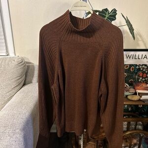 Daily Ritual Teddy Brown XL Turtleneck Sweater Minimalist mocha